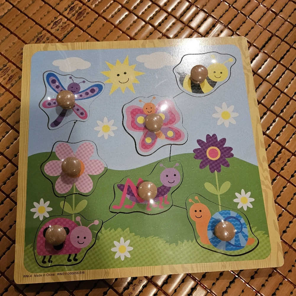 Wooden Puzzle, garden and flowers new